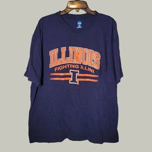 Illinois Fighting Illini Mens Tshirt  NCAA  Blue  Short Sleeve  Size XL